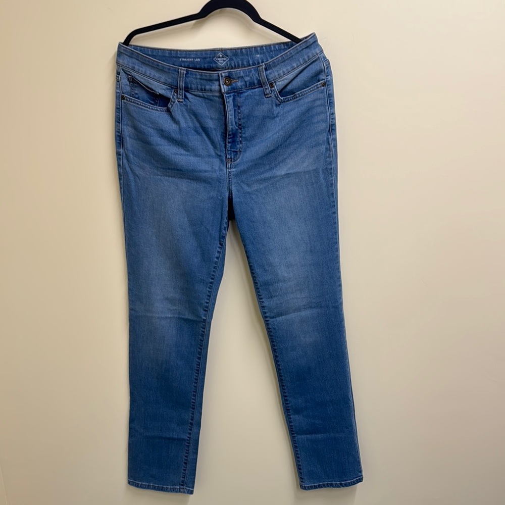St. John's Bay Blue Straight Leg Jeans Timeless Style